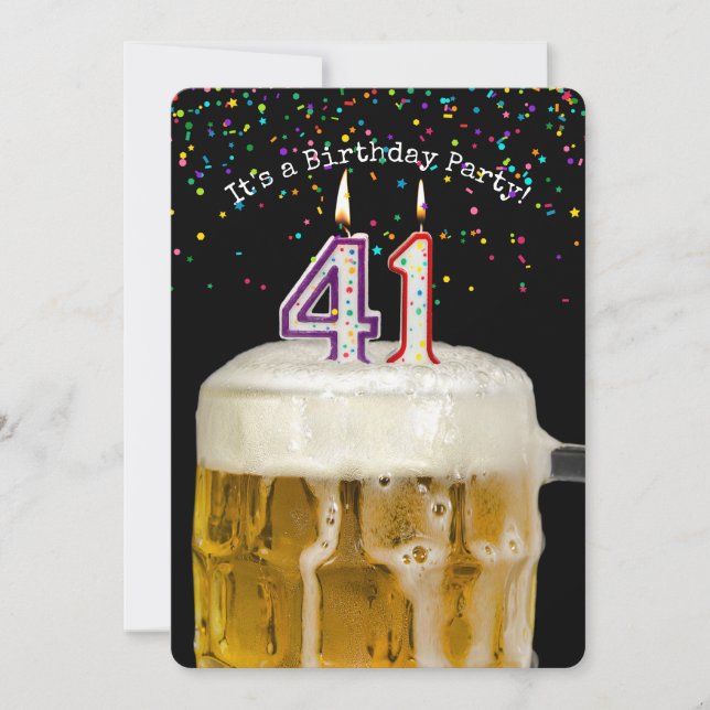 41st Birthday Candle Party Invitation (Front)