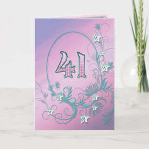 41st Birthday card with diamond stars