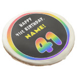[ Thumbnail: 41st Birthday: Colorful Rainbow # 41, Custom Name ]