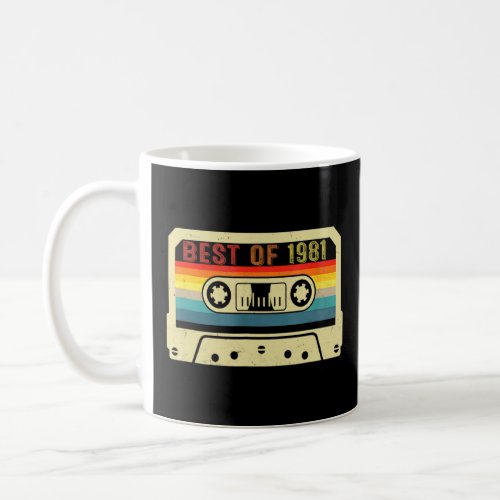 41st Birthday Decorations Men Best Of 1981 Cassett Coffee Mug