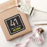 [ Thumbnail: 41st Birthday: Floral Flowers Number, Custom Name Sticker ]