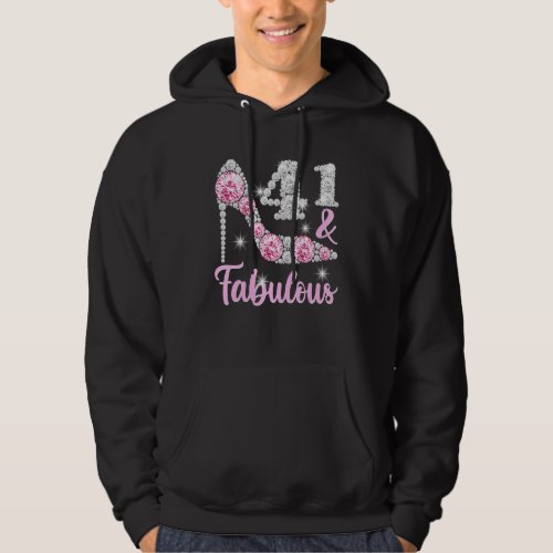 41st Birthday For Women 41 And Fabulous Heels Hoodie