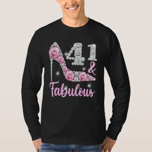 41st Birthday For Women 41 And Fabulous Heels T_Shirt