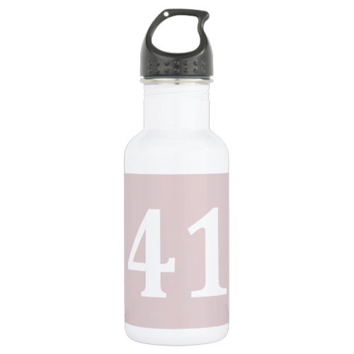 41st Birthday Forty One Blush Pink White Gift Cute Stainless Steel Water Bottle