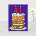[ Thumbnail: 41st Birthday: Fun Cake and Candles + Custom Name Card ]