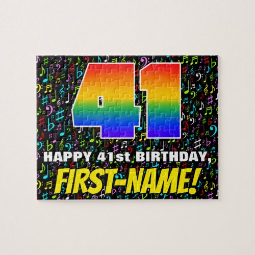 41st Birthday â Fun Colorful Music Symbols  âœ41â Jigsaw Puzzle