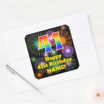 [ Thumbnail: 41st Birthday: Fun Fireworks Look, Rainbow # 41 Sticker ]