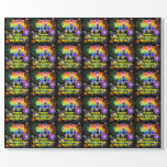 [ Thumbnail: 41st Birthday: Fun Fireworks, Rainbow Look # “41” Wrapping Paper ]