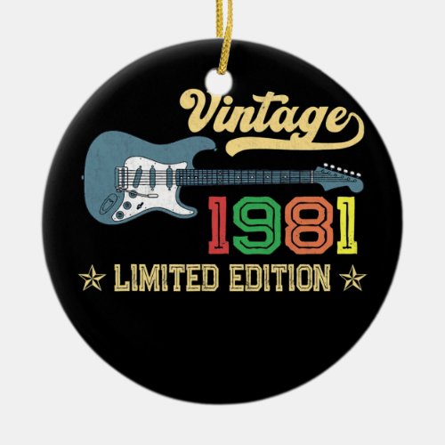 41st Birthday Gifts For Men Women Guitar Lover Ceramic Ornament