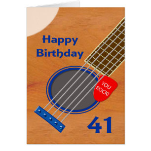 41st Birthday Guitar Player Birthday Cards