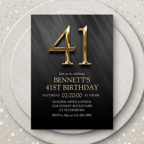 41st Birthday Invitation