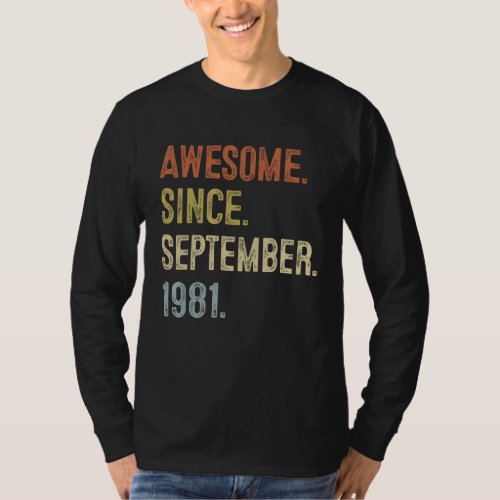 41st Birthday Men 41 Years Old Awesome Since Septe T_Shirt