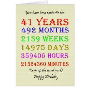 41st Birthday Milestones Cards