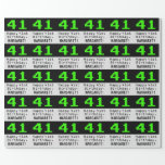 [ Thumbnail: 41st Birthday - Nerdy / Geeky Style "41" and Name Wrapping Paper ]