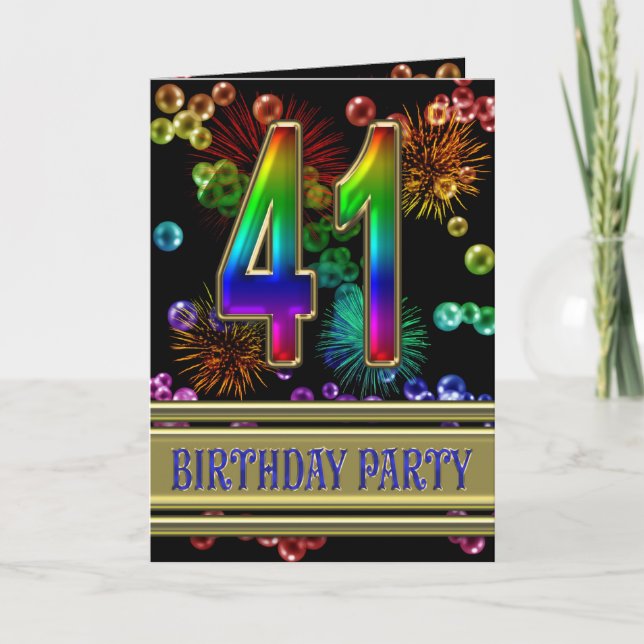 41st Birthday party Invitation (Front)