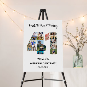 41st Birthday Party Number 41 Photo Collage Foam Board