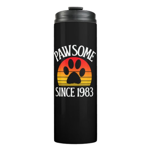 41st Birthday Pawsome Since 1983 41 Year Old Cat L Thermal Tumbler