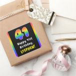 [ Thumbnail: 41st Birthday: Rainbow Spectrum # 41, Custom Name Sticker ]