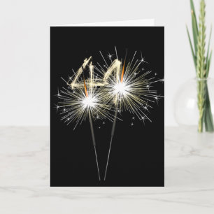 41st Birthday Sparklers on Black Card