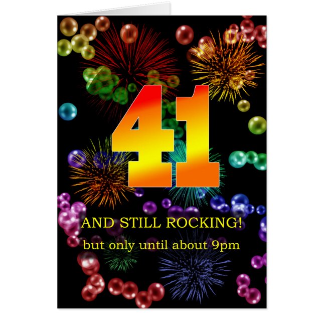 41st Birthday Still Rocking Cards (Front)
