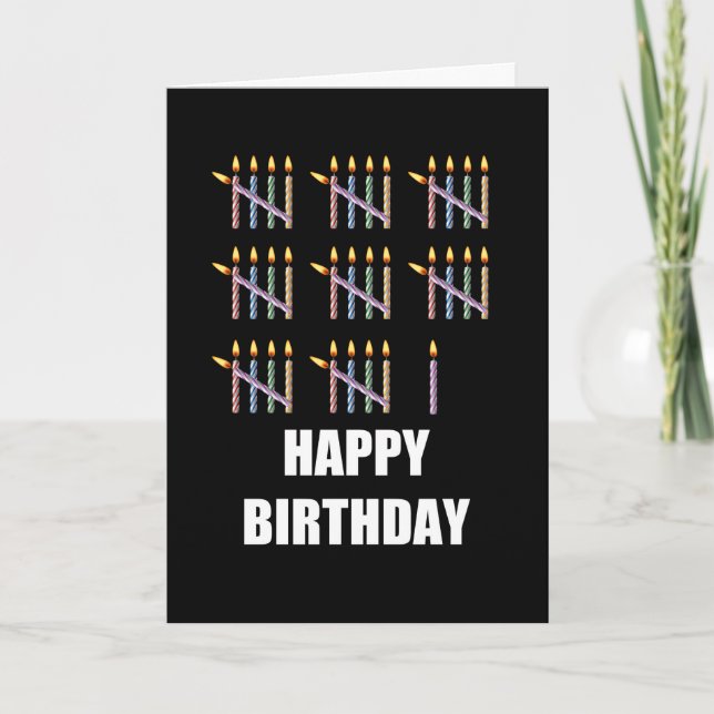 41st Birthday with Candles Card (Front)
