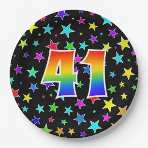 41st Event: Bold, Fun, Colorful Rainbow 41 Paper Plates