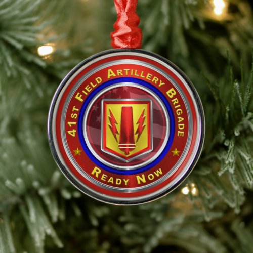 41st Field Artillery Brigade Christmas  Metal Ornament