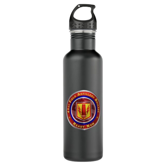 41st Field Artillery Brigade  Stainless Steel Water Bottle (Front)