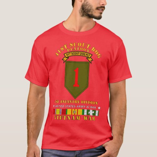 41st Scout Dog Platoon 1st Infantry Division w VN  T_Shirt