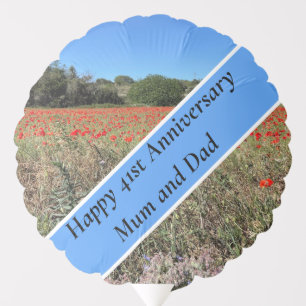 41st Wedding Anniversary Ceramic Ornament Balloon