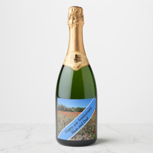 41st Wedding Anniversary   Sparkling Wine Label