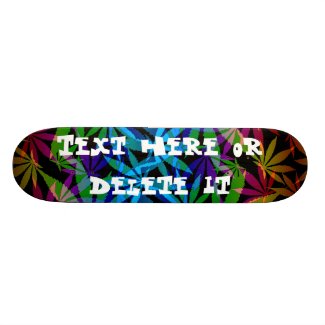 420 coloful ganja leafs, weed, pot themed pattern skateboard