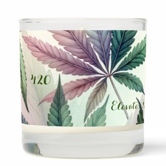 420 Elevate, Meditate Marijuana Cannabis Weed Leaf Scented Candle