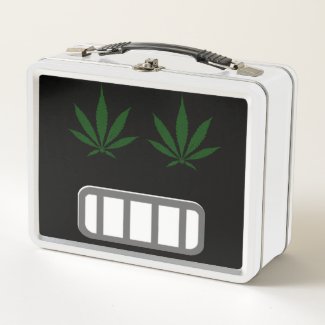 420 ganja emoji face, stoner lunch box, weed theme metal lunch box