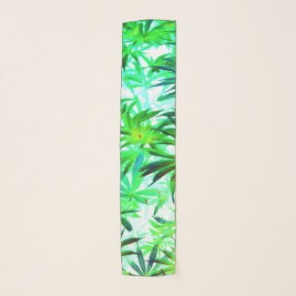 420 ganja, weed, marihujana pattern, light colors scarf