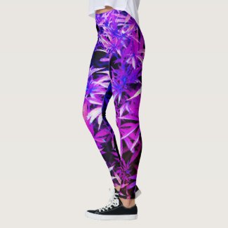 420 Jamaican style leggings ganja, weed violet 2