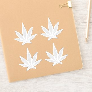 420 silver ganja leafs pattern set 4 weed decals
