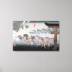 42. 宮宿, 広重 Miya-juku, Hiroshige, Ukiyo-e Canvas Print