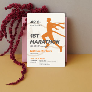 42.2km 1ST Marathon-Post Marathon Party Invitation