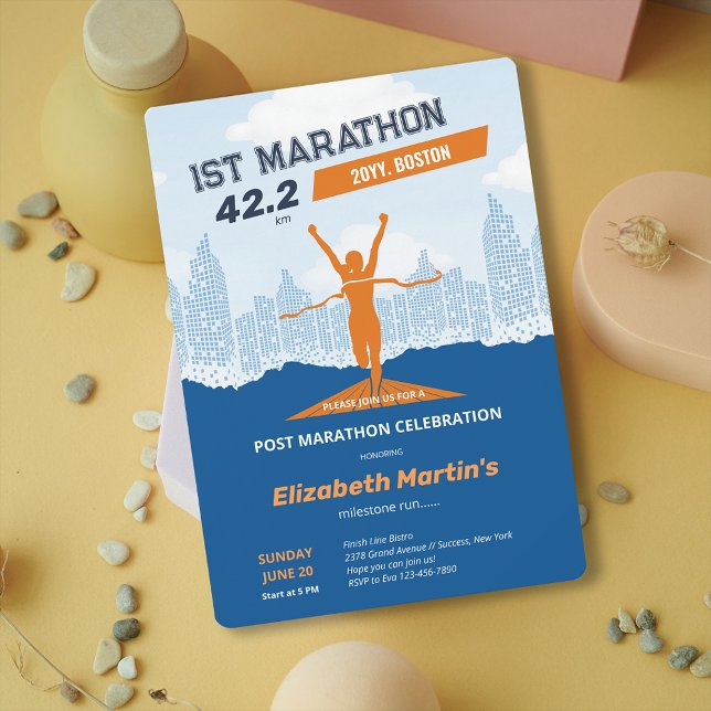 42.2km 1ST Marathon-Post Marathon Party Invitation (42.2km 1ST Marathon-Post Marathon Party Invitation)