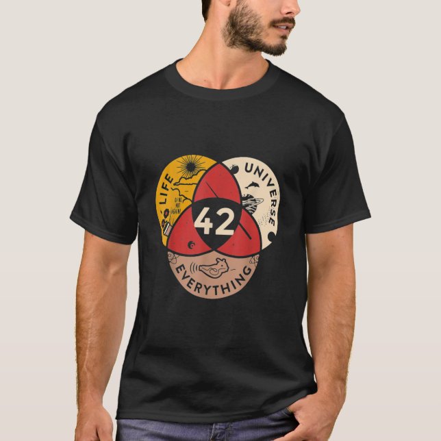 42 Answer to Life Universe and Everything scienc T-Shirt (Front)