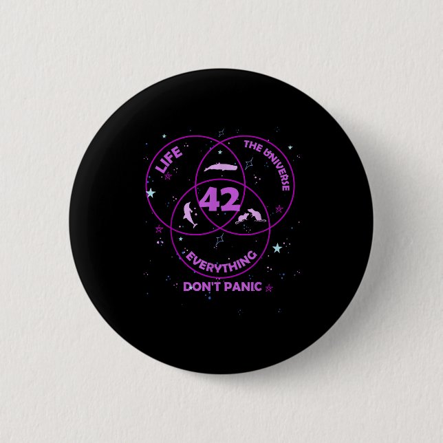 42 Answer To Life Universe Everything  Button (Front)