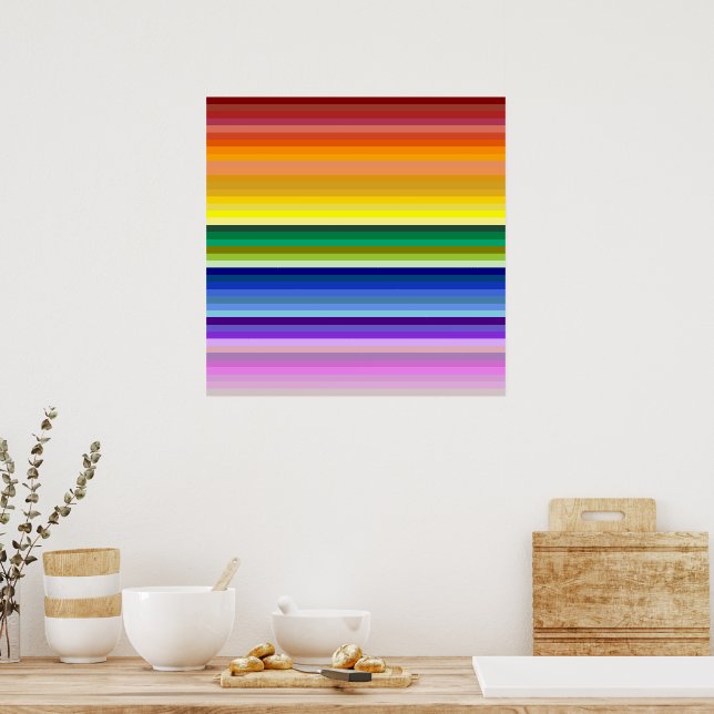 42 Stripes Rainbow Spectrum Poster (Kitchen)