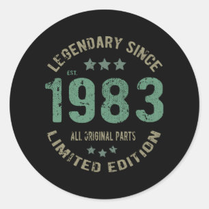 42 Year Old Bday 1983 Legend 42nd Birthday Gift Classic Round Sticker