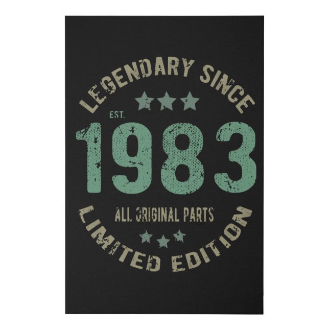 42 Year Old Bday 1983 Legend 42nd Birthday Gift Faux Canvas Print (Front)