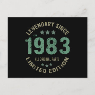 42 Year Old Bday 1983 Legend 42nd Birthday Gift Postcard