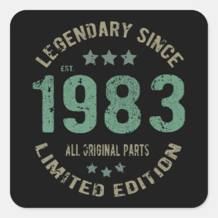 42 Year Old Bday 1983 Legend 42nd Birthday Gift Square Sticker