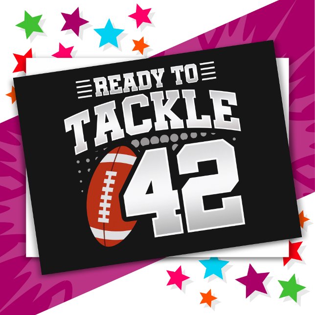42 Year Old Tackle Football Party 42nd Birthday Postcard (Creator Uploaded)
