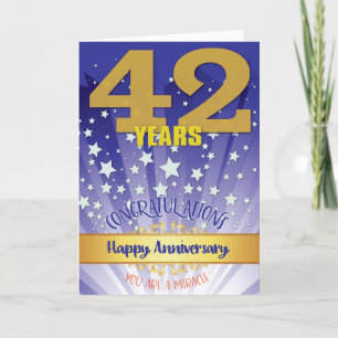 42 Year Recovery Anniversary Bold Numeral Card