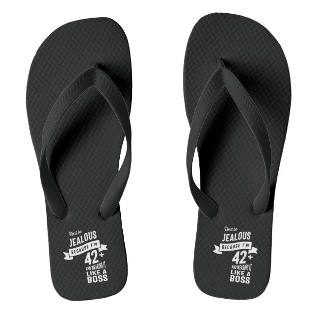 42 Years Old - 42nd Birthday Funny Gift Flip Flops (Footbed)